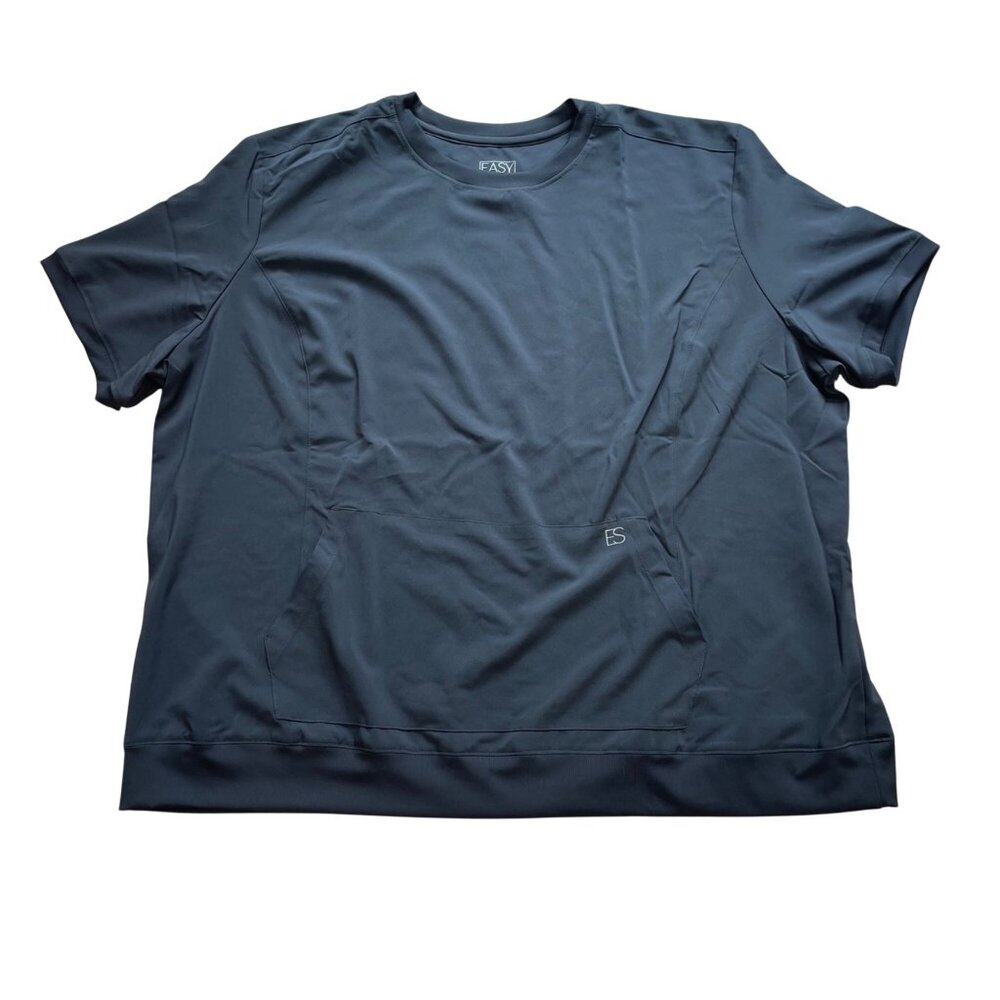 Easy STRETCH Anya Scrub Top Women's Plus Size 3X 2-Pocket Relaxed Crew Neck Gray